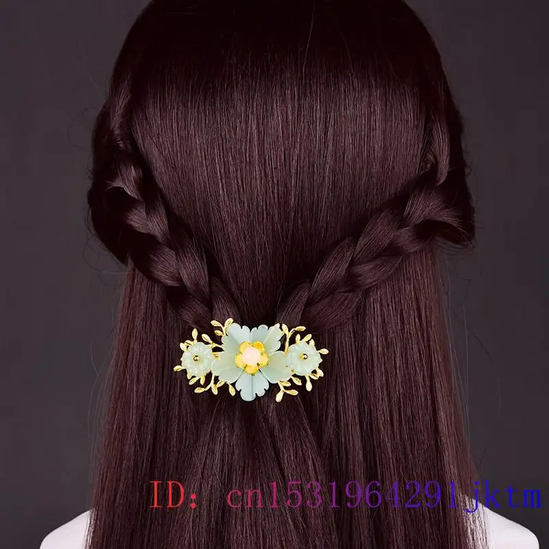 Groene Jade Bloem Barrette Des - Hair Clips recensie en prijs