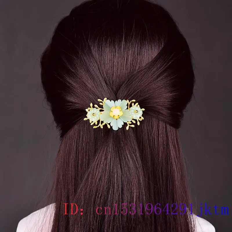 Groene Jade Bloem Barrette Des - Hair Clips recensie en prijs