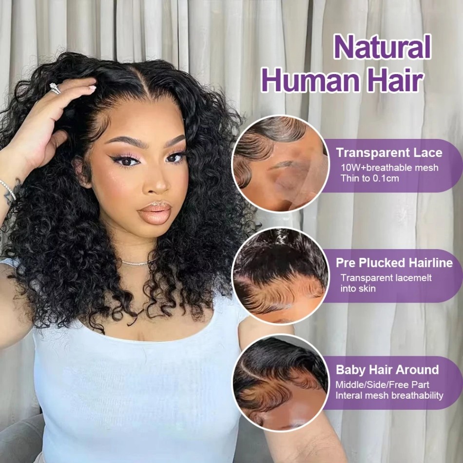 Kort Bobpruik zonder lijm, 16  - Hd Lace Frontal Wig Human Hair Pre Plucked recensie en prijs