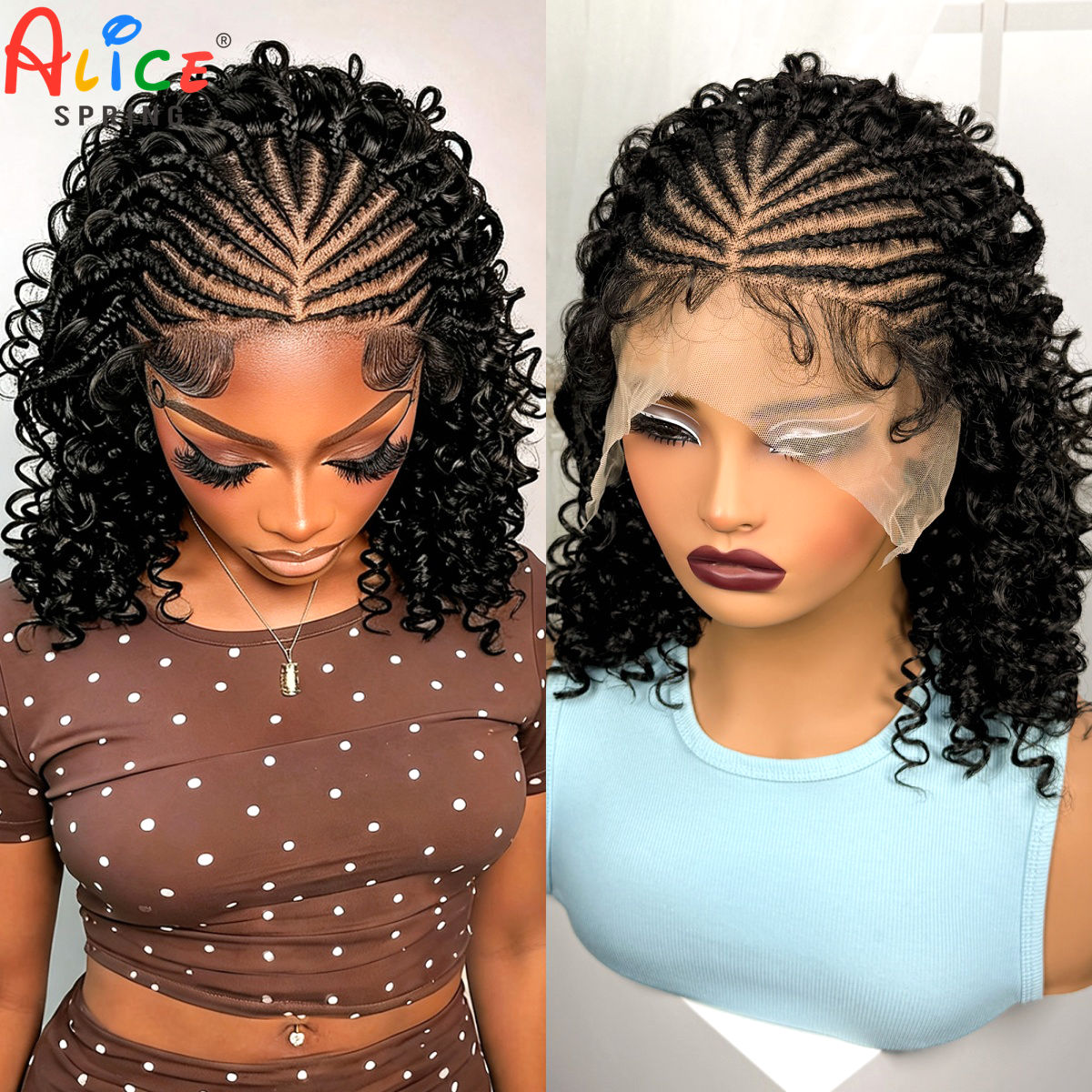 16 inch natuurlijke cornrow ge - Synthetic Braided Wigs For Black Women recensie en prijs